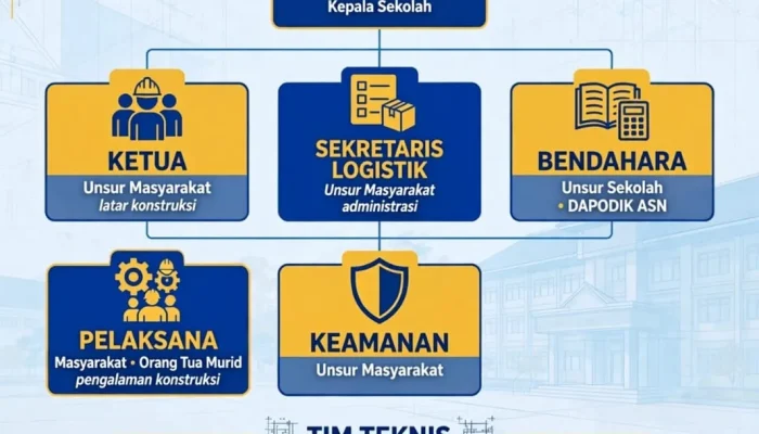 Mengintip Skema Revitalisasi Satuan Pendidikan TA 2026: Wajib Swakelola, Libatkan Masyarakat, Ini Struktur Lengkap Panitia P2SP dan Tim Teknisnya