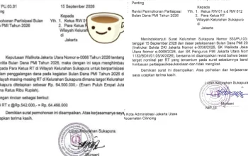 Surat edaran dan revisi penggalangan dana PMI Lurah Sukapura