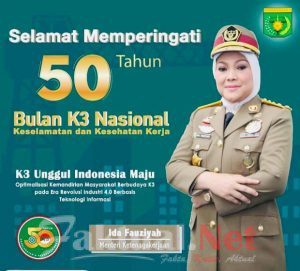 Menaker Ida Fauziyah Canangkan Bulan K3 Nasional Tahun 2020