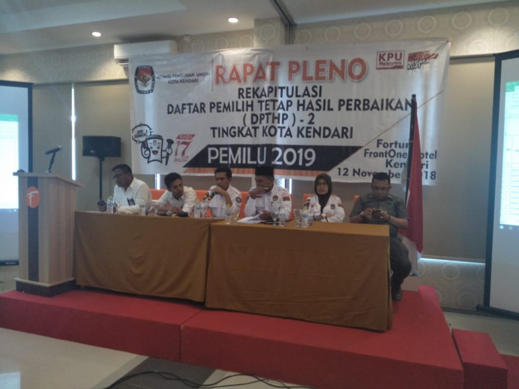 Rapat Pleno KPU Kota Kendari, DPTHP-2 Capai 209.651