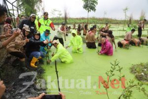Ribuan Anggota Pramuka Jakarta Utara Tanam Bibit Mangrove dan Bersih-Bersih Pantai
