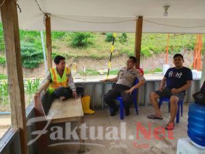 Kapolsek Tompobulu Polres Gowa Patroli dan Pantau  proyek Nasional Bendungan Karalloe