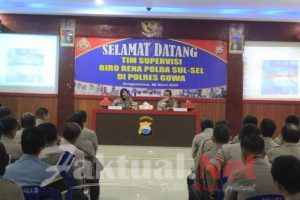 Kapolsek Tompobulu Ikuti Kegiatan Tim Supervisi Biro Rena Polda Sulsel Di Aula Endra Darmalaksana Polres Gowa