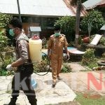 Cegah Covid-19, Polsek Tompobulu Polres Gowa Lakukan Penyemprotan Disinfektan