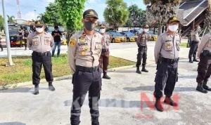 Kapolsek Tinggimoncong Hadiri Apel Show Of Force Polres Dalam Rangka PSBB Kabupaten Gowa