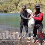 HUT Polwan ke 72, Kapolsek Tinggimoncong Dampingi Kapolres Lepas Benih Ikan di Danau Tanralili