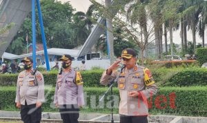 Polres Serang Apel Pengamanan Aksi Unjuk Rasa Serikat Buruh Tolak UU CK
