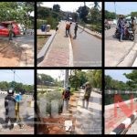 Tujuh Pelanggar Tibmask Dikenakan Sanksi Menyapu Jalan Inspeksi Kali Sunter dan Lorong 104