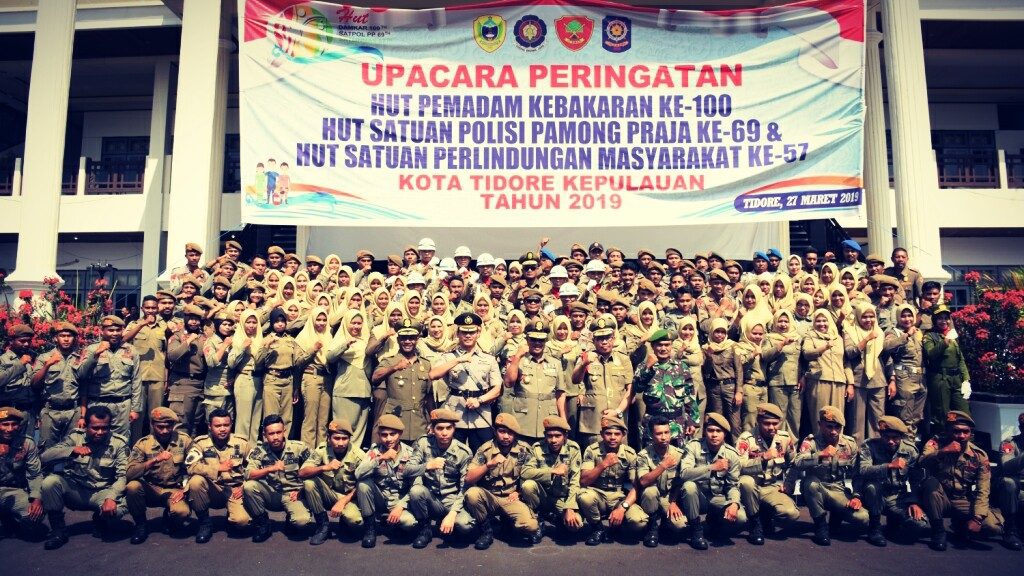Pemkot Tikep Peringati HUT Damkar, Satpol PP Dan Satlinmas