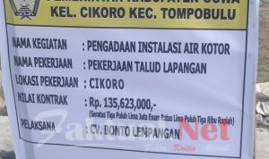 Akhirnya Papan Informasi Talud Lapangan di Kelurahan Cikoro Terpasang, Ternyata CV.Bontolempangan Pelaksananya