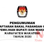 KPU Wakatobi Umumkan Pendaftaran Bakal Pasangan Calon Bupati & Wakil Bupati Wakatobi Tahun 2020