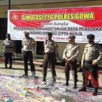 Antisipasi Pendemo, Polres Gowa Gelar Simulasi Tactical Floor Game